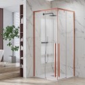 Box doccia 80x80 colore oro rosa doppio scorrevole vetro 8mm | KSA1000RG kamalu - 2