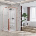Box doccia 80x80 colore oro rosa doppio scorrevole vetro 8mm | KSA1000RG kamalu - 1