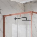 Box doccia 80x80 colore oro rosa doppio scorrevole vetro 8mm | KSA1000RG kamalu - 6