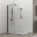 Doccia walk in 100 cm profilo nero con staffa diagonale | KS2800NT kamalu - 2