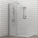 Doccia walk in 100 cm con staffa diagonale vetro trasparente | KS2800C kamalu - 1