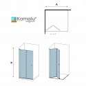 Doccia walk in a libro 60 cm colore nero | KSW7000N kamalu - 3