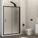 Porta doccia 110cm telaio nero e vetro opaco scorrevole | KFN5000NS kamalu - 2