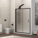 Porta doccia 110cm telaio nero e vetro opaco scorrevole | KFN5000NS kamalu - 1
