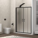 Porta doccia nera 160 cm vetro opaco doppio scorrevole | KFN6000NS kamalu - 1