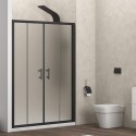 Porta doccia nera 190 cm vetro opaco doppio scorrevole | KFN6000NS kamalu - 1