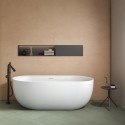Vasca da bagno centro stanza 150 cm acrilico bianco opaco | KD1500 kamalu - 1