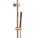 Colonna doccia fissa in acciaio inox con soffione, doccetta con flessibile e getto vasca finitura oro rosa| KAM-ARTE ORO ROSA ka