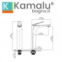 Miscelatore lavabo alto in ottone finitura gun metal | KAM-L GUN METAL kamalu - 2