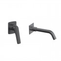 Miscelatore lavabo da incasso in ottone con finitura gun metal | KAM-L GUN METAL kamalu - 1