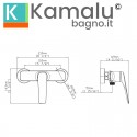 Miscelatore doccia installazione a muro in ottone finitura gun metal | KAM-L GUN METAL kamalu - 2
