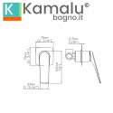 Miscelatore doccia a incasso in ottone finitura gun metal | KAM-L GUN METAL kamalu - 2