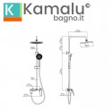 Colonna doccia fissa in acciaio inox finitura gun metal | KAM-L GUN METAL kamalu - 6