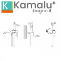Miscelatore bidet in acciaio inox da incasso con doccetta finitura gun metal | KAM-L GUN METAL kamalu - 2