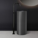 Lavabo da terra freestanding con drenaggio a pavimento finitura gun metal | kamalu - 2