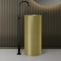 Lavabo da terra freestanding con drenaggio a pavimento finitura oro | kamalu - 2