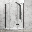 Box doccia 80x80 telaio gun metal porta battente laterale fisso 80cm | KT5000GM kamalu - 1
