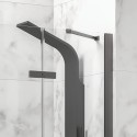 Box doccia 80x80 telaio gun metal porta battente laterale fisso 80cm | KT5000GM kamalu - 6