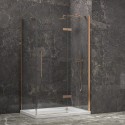 Box doccia 80x80 telaio colore rame porta battente laterale fisso 80cm | KT5000RG kamalu - 2