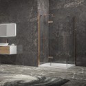 Box doccia 80x80 telaio colore rame porta battente laterale fisso 80cm | KT5000RG kamalu - 1