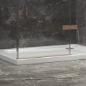 Box doccia 80x80 telaio colore rame porta battente laterale fisso 80cm | KT5000RG kamalu - 4