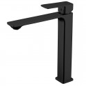 Miscelatore lavabo alto nero opaco linea squadrata | KAM-DIANA NERO kamalu - 1