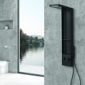 Pannello doccia nero soffione a cascata e doccetta | KAM-T7100N kamalu - 1