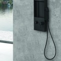 Pannello doccia nero soffione a cascata e doccetta | KAM-T7100N kamalu - 3