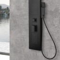Colonna doccia idromassaggio nera effetto cascata e miscelatore a 4 funzioni | KAM-K7300N kamalu - 2