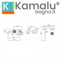 Miscelatore lavabo da incasso finitura cromo con dettaglio trama diamantata | BRASS kamalu - 3