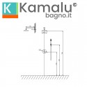 Set doccia a incasso finitura cromata con dettaglio trama diamantata | BRASS kamalu - 6