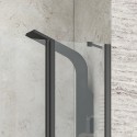 Porta doccia 160 cm telaio nero doppio battente e ante fisse | KPX7000N kamalu - 6