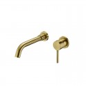 Miscelatore lavabo da incasso linea curva finitura oro inox| KAM-ARTE ORO kamalu - 1