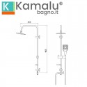 Colonna doccia con deviatore soffione 20x20 e doccetta modello G330 kamalu - 6