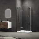 Box doccia 70x120 acciaio spazzolato doppio battente