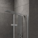 Box doccia 80x80 in acciaio spazzolato apertura doppio battente | KT1000AS kamalu - 4