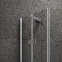 Box doccia 80x80 in acciaio spazzolato apertura doppio battente | KT1000AS kamalu - 5