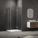 Box doccia 80x80 in acciaio spazzolato apertura doppio battente | KT1000AS kamalu - 2