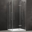 Box doccia 80x80 in acciaio spazzolato apertura doppio battente | KT1000AS kamalu - 7