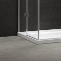 Box doccia 80x80 in acciaio spazzolato apertura doppio battente | KT1000AS kamalu - 8