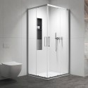 Box doccia 80x80 apertura doppio scorrevole finitura cromo | KZ-1000 kamalu - 1