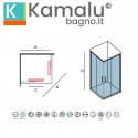 Box doccia 80x80 apertura doppio scorrevole finitura cromo | KZ-1000 kamalu - 2