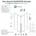 Box doccia 80x80 finitura acciaio spazzolato apertura doppio scorrevole vetro 8mm | KSA1000AS kamalu - 3