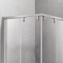 Box doccia 80x80 finitura acciaio spazzolato apertura doppio scorrevole vetro 8mm | KSA1000AS kamalu - 5