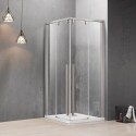 Box doccia 80x80 finitura acciaio spazzolato apertura doppio scorrevole vetro 8mm | KSA1000AS kamalu - 2