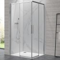 Box doccia 80x80cm angolare porte scorrevoli finitura cromo | KLA1000C kamalu - 6