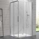 Box doccia 80x80cm angolare porte scorrevoli finitura cromo | KLA1000C kamalu - 2
