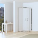 Box doccia angolo 90x90 altezza 170cm vetro anticalcare trasparente | CHIARA EDGE-Q kamalu - 2