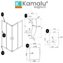 Box doccia 70x90 altezza 170cm vetro anticalcare trasparente | CHIARA EDGE-Q kamalu - 3
