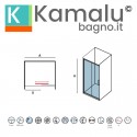 Porta doccia scorrevole 110cm altezza 200cm finitura cromo| KZ4000 kamalu - 2